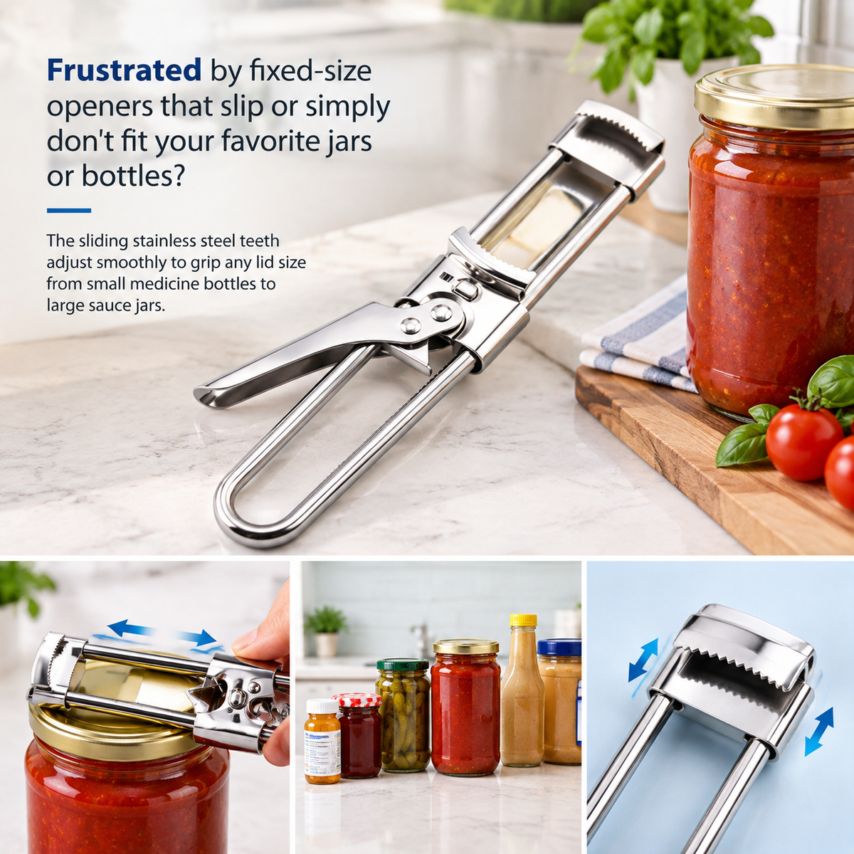 Adjustable jar and bottle opener - product image 5