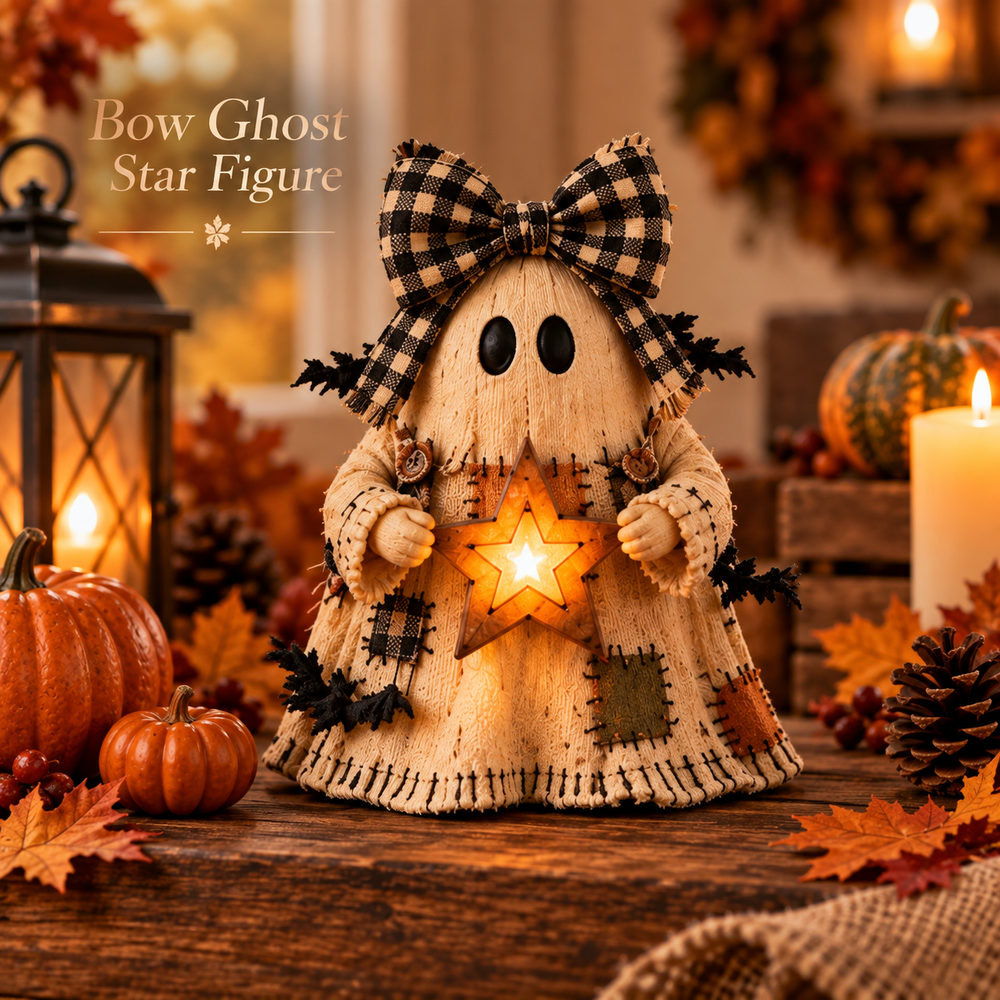 Bow ghost star Halloween figurine