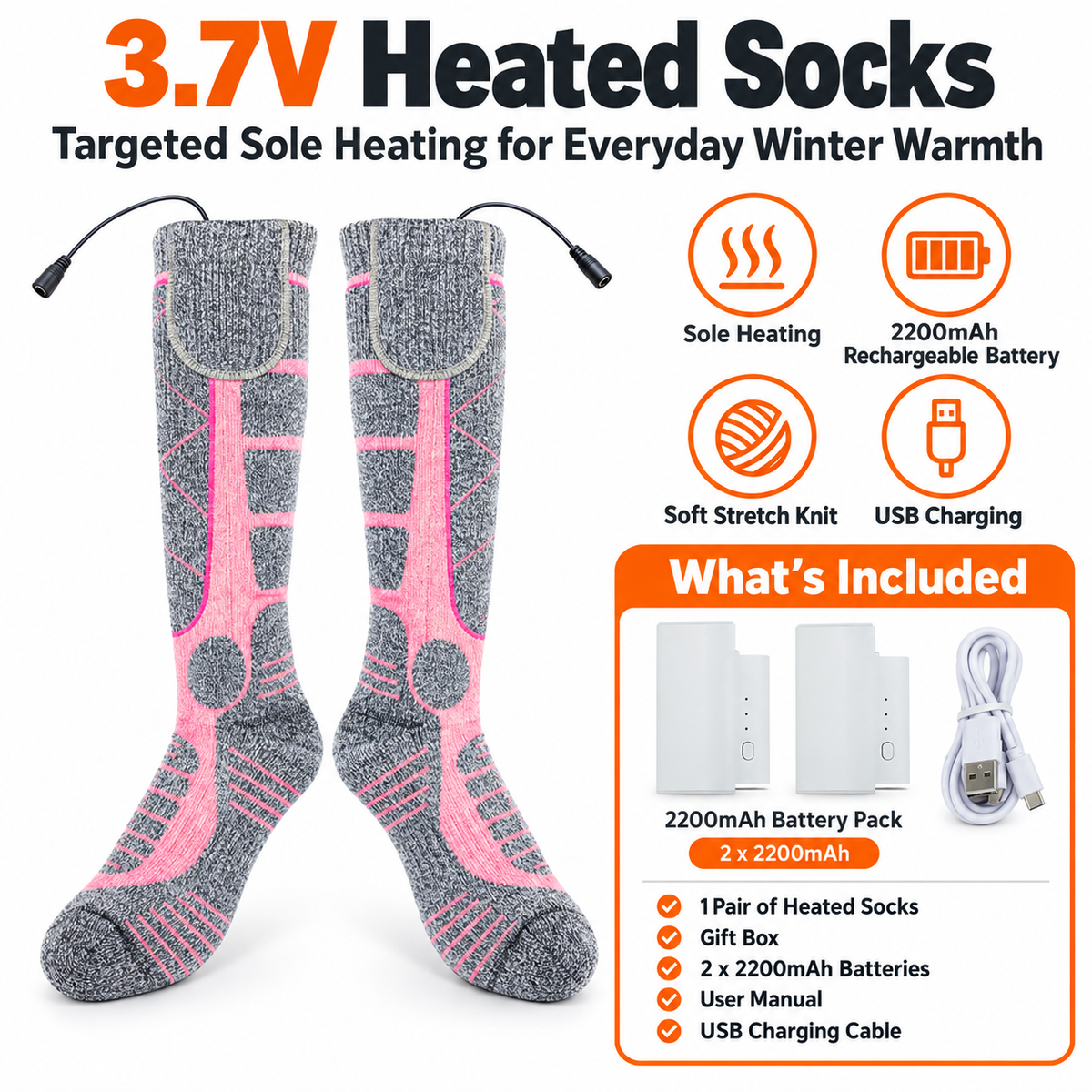 🔥 ThermoWarm™ Rechargeable Heated Socks – Say Goodbye to Cold Feet in Minutes