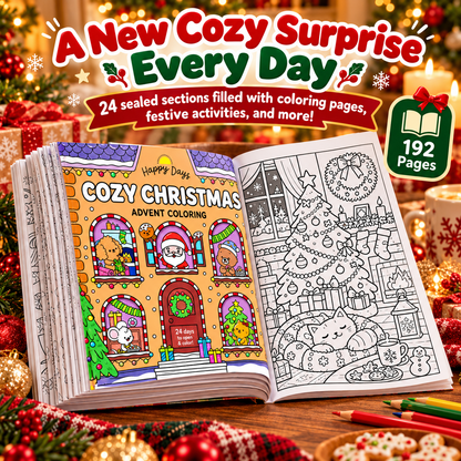 🎄 CozyColor™ Christmas Advent Coloring Book – Unwrap a Magical Coloring Surprise Every Day