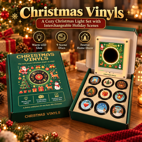 🎄 VinylMagic™ Christmas Record Player Light A Retro Holiday Experience With Music, Light & Christmas Magic
