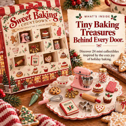 Christmas Baking Advent Calendar 2026 – 24 Days of Mini Baking-Themed Surprises, Cute Kitchen Collectibles, Holiday Countdown Calendar, Christmas Gifts for Bakers & Baking Lovers