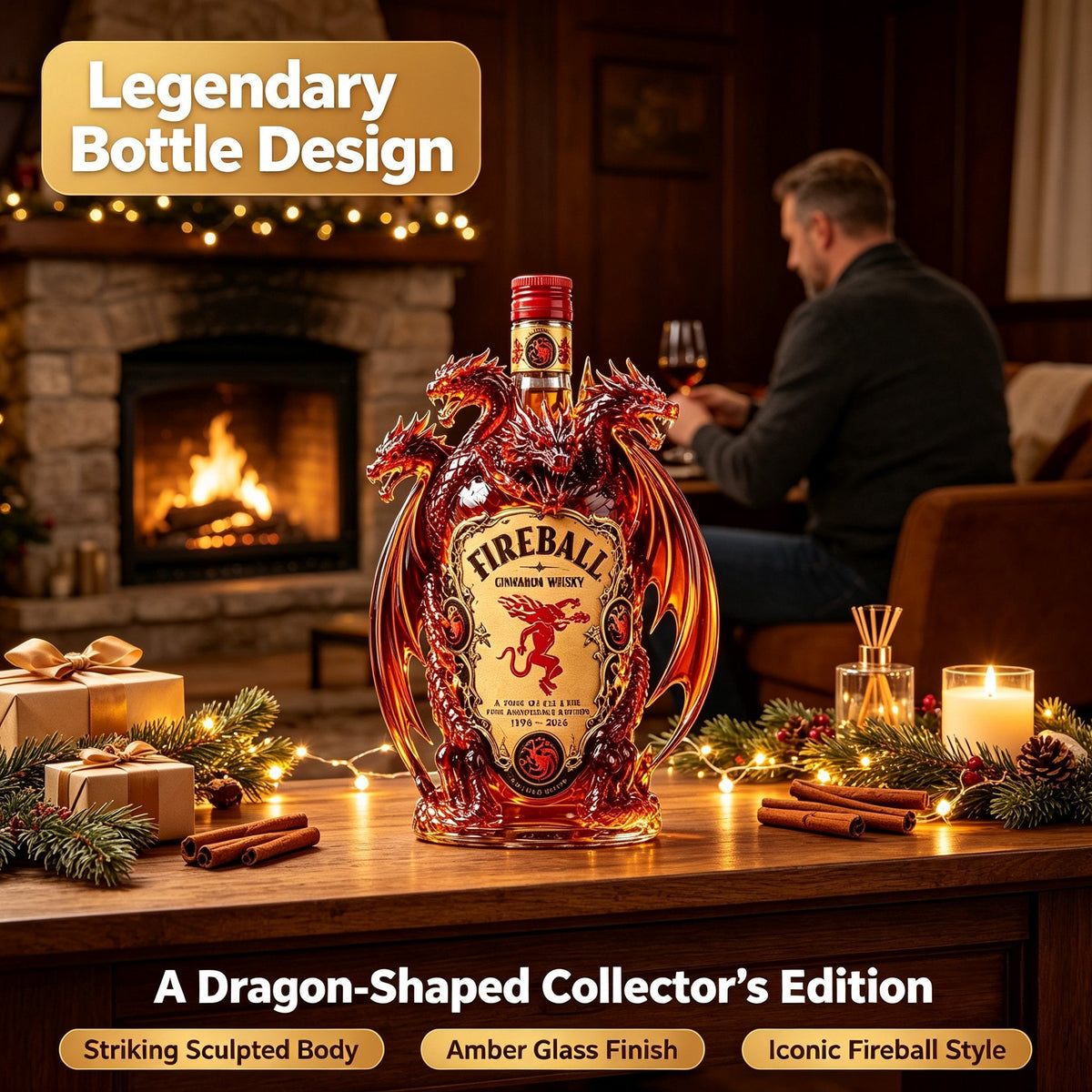 🐉 Legendary Dragon Bar Decanter – Sculpted Collector Bottle for Home Bar & Gifting🔥