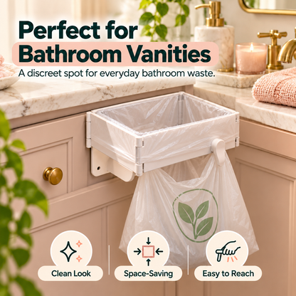✨ CleanNest™ Wall-Mounted Trash Bag Holder-Magnetic suction model（Includes 2 adhesive backings）