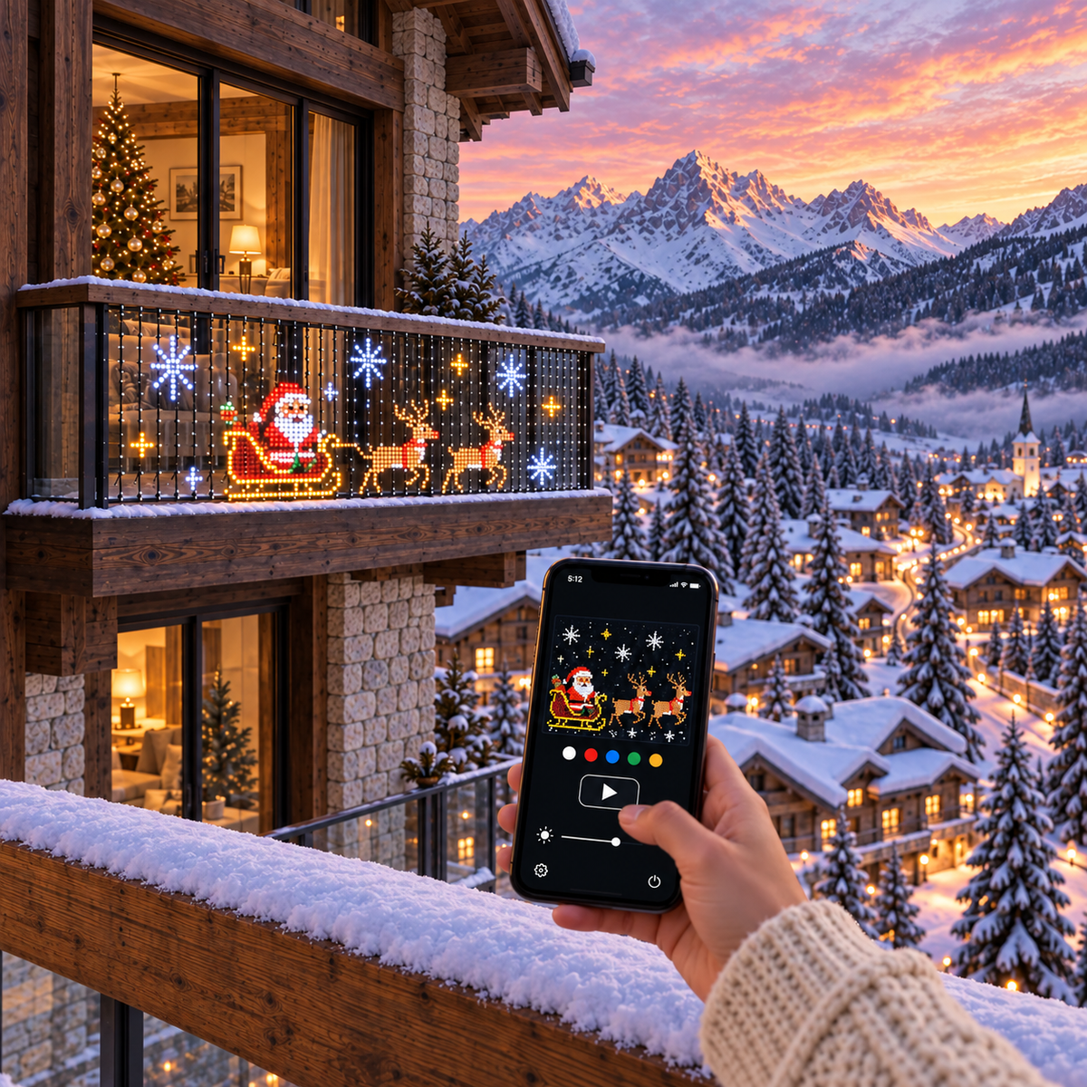 Smart LED Pixel Curtain Lights – App-Controlled RGB Holiday Display with Music Sync & DIY Modes