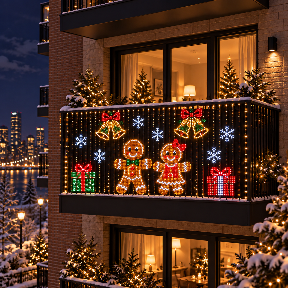 Smart LED Pixel Curtain Lights – App-Controlled RGB Holiday Display with Music Sync & DIY Modes