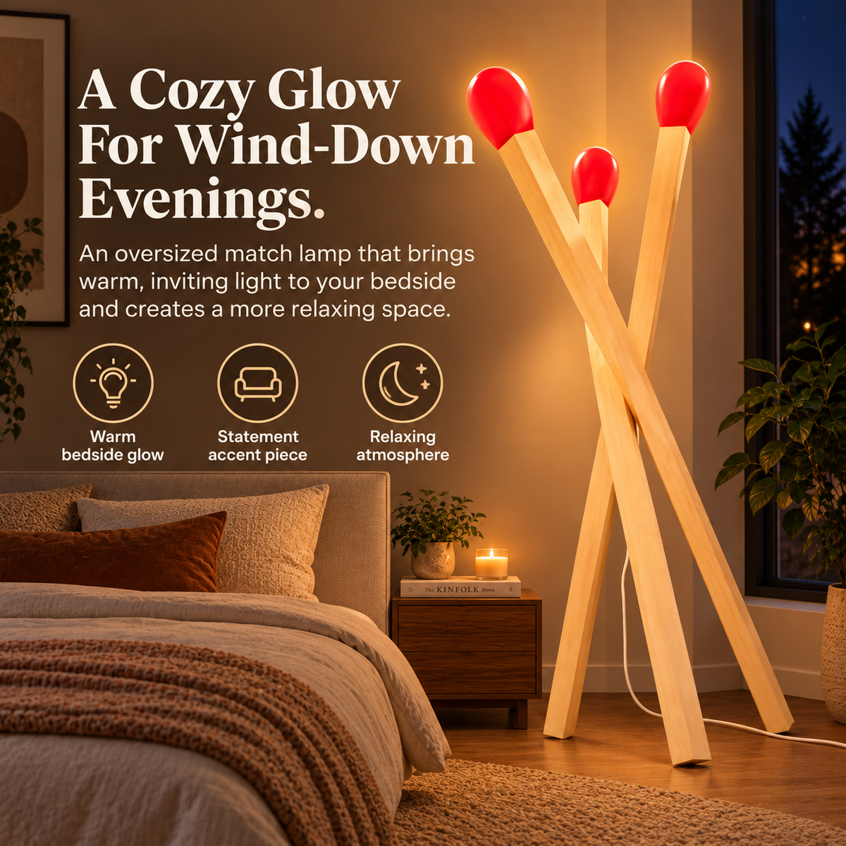 Light Up Your Space with a  Matchstick Lamp – Fun, Cozy & Eye-Catching Statement Floor Light