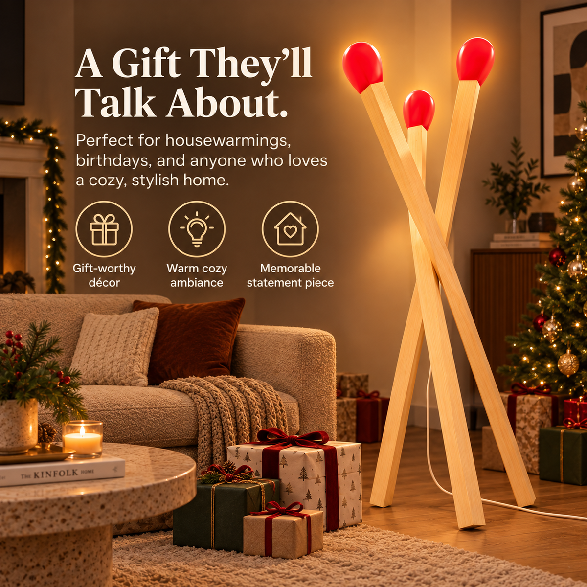 Light Up Your Space with a  Matchstick Lamp – Fun, Cozy & Eye-Catching Statement Floor Light