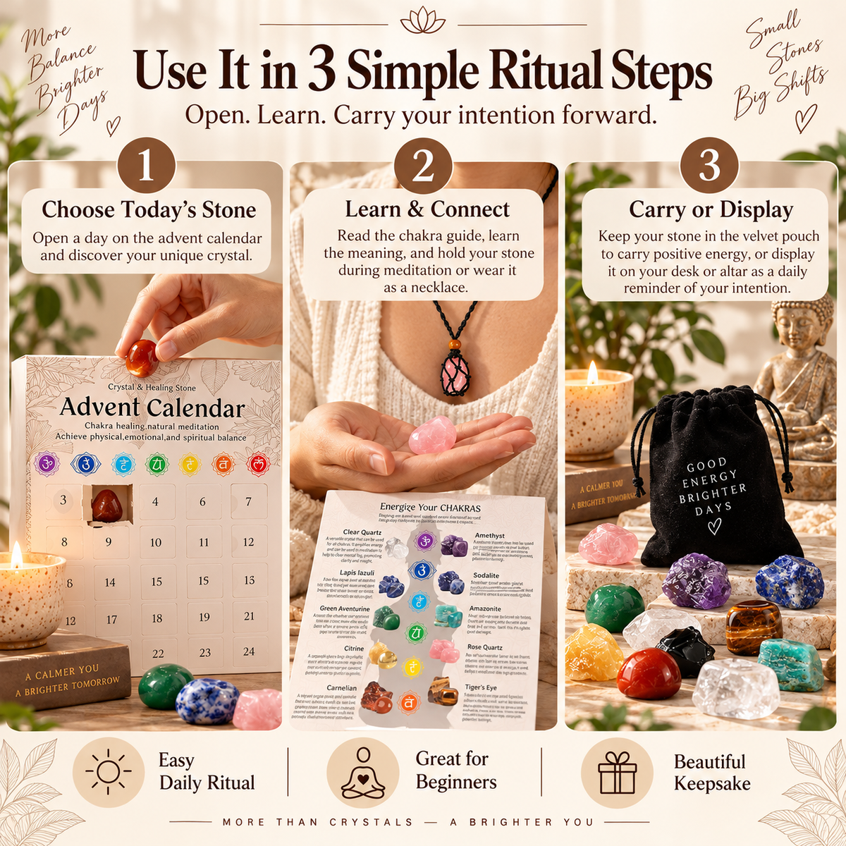 💜 MysticGems™ Crystal Countdown Calendar – Discover a New Stone Every Day