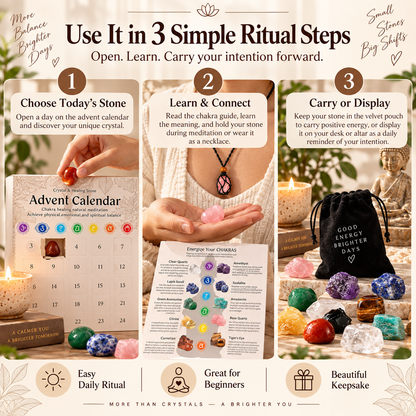 💜 MysticGems™ Crystal Countdown Calendar – Discover a New Stone Every Day