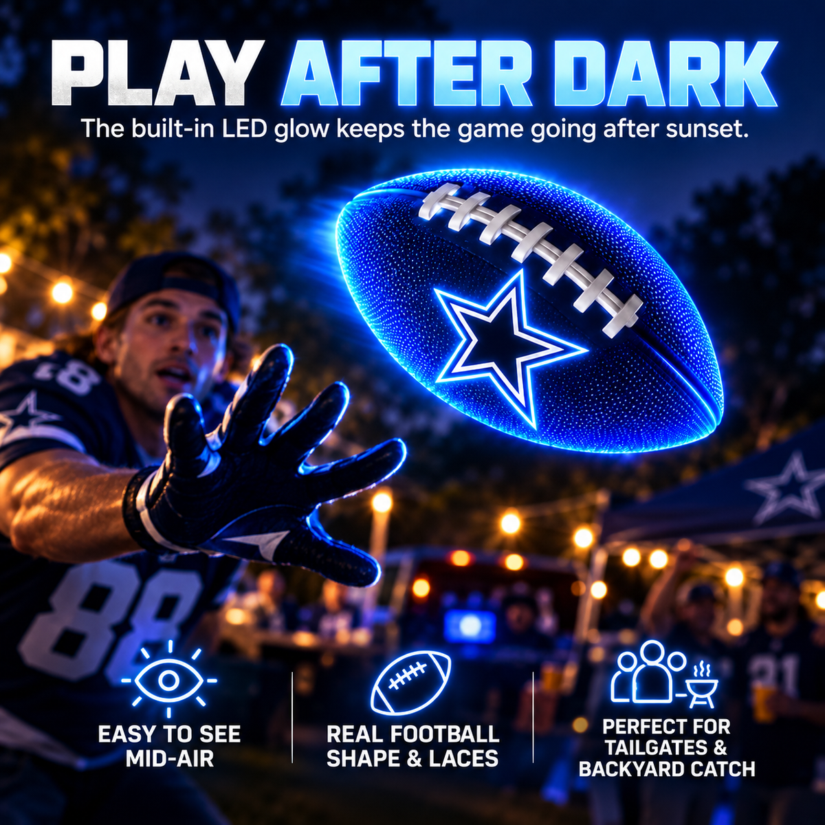 🏈 GlowRush™ Light-Up Football Keep The Game Going After Dark