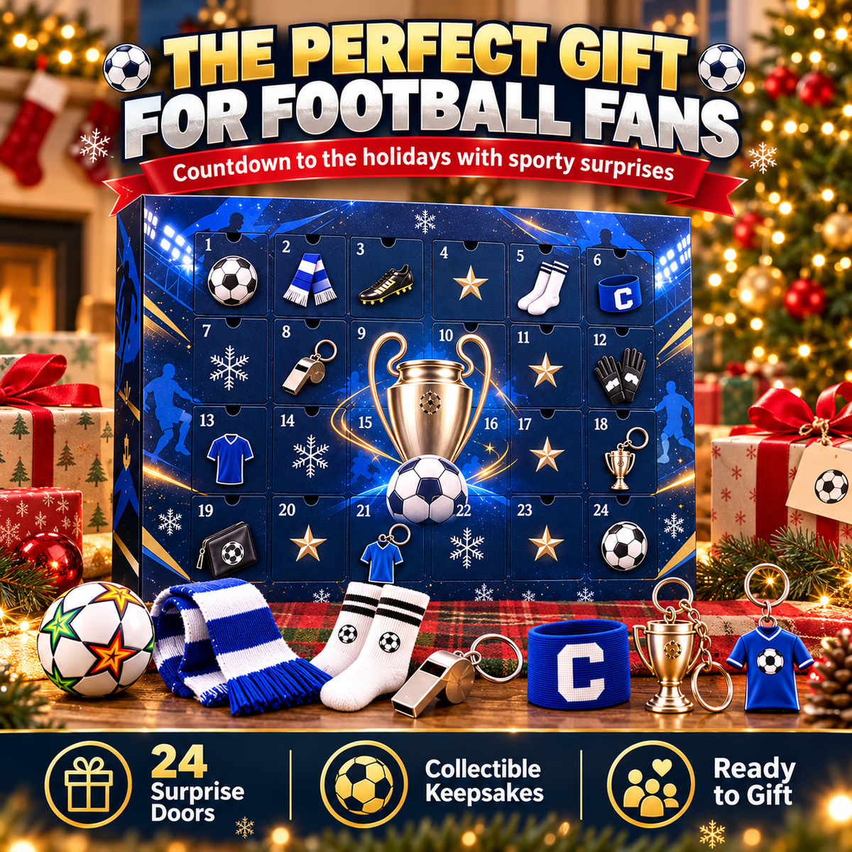GoalRush football Advent Calendar presented as a holiday gift