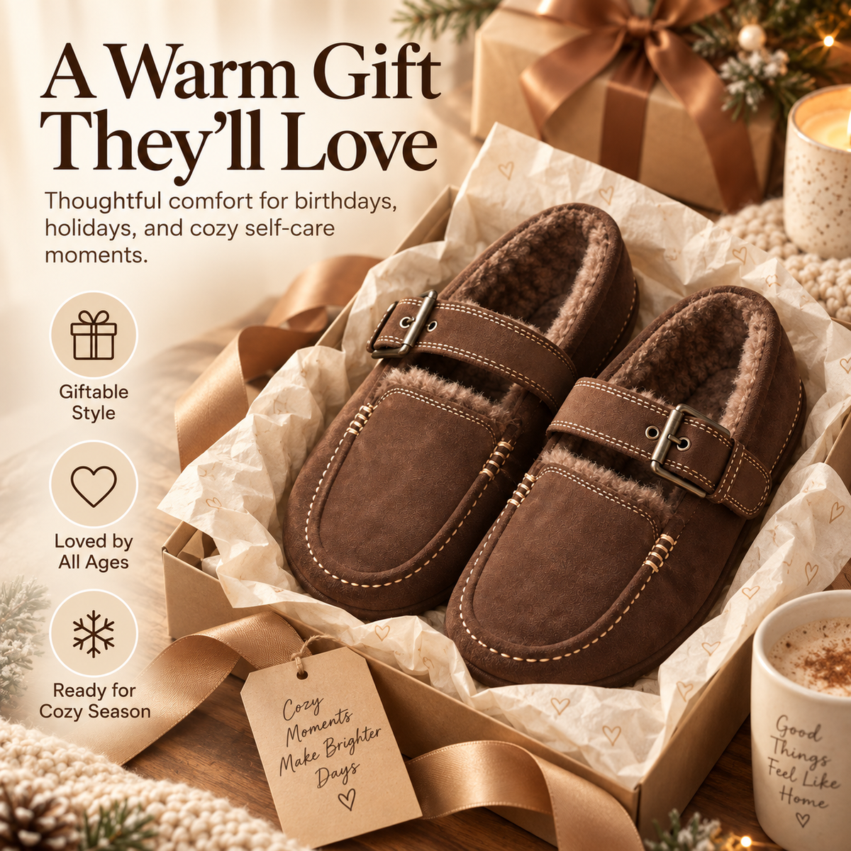 Autumn Haven Buckle Slippers