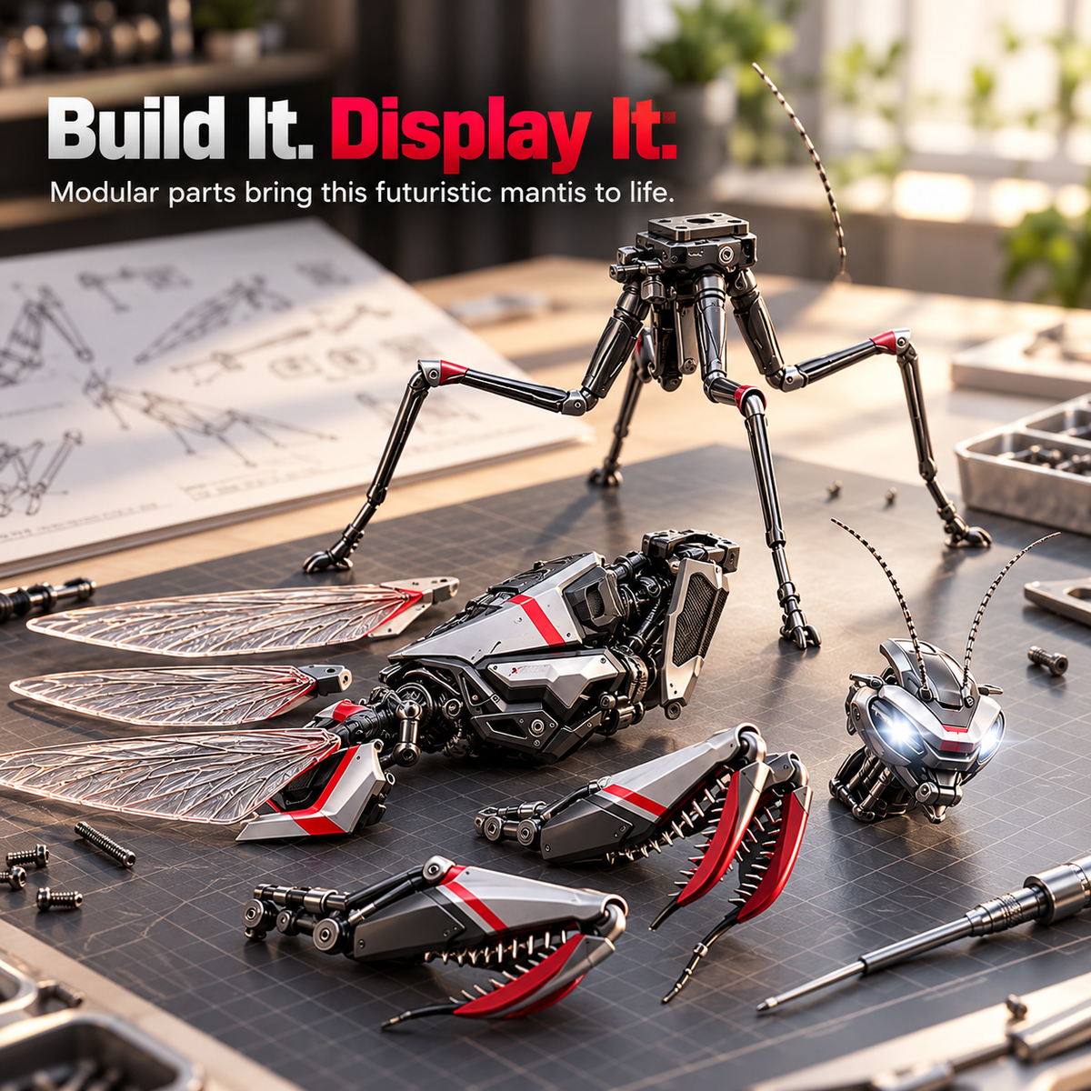 🤖 Mechanical Mantis Robot Figure – Futuristic Collectible ⚡