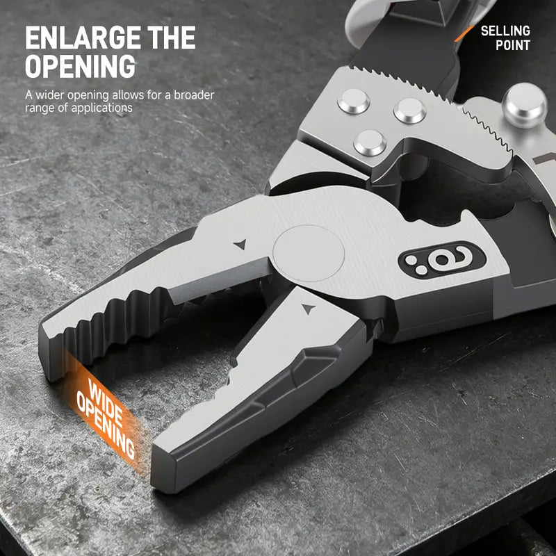 55-Steel Self-Locking Anti-Skid Ratchet Pliers with Lock Mechanism