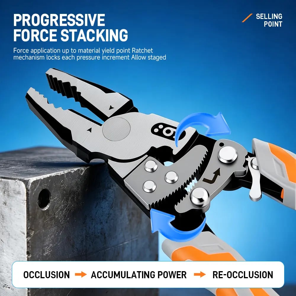 9-Inch Self-Locking Ratchet Pliers – Dual-Mode Grip Tool