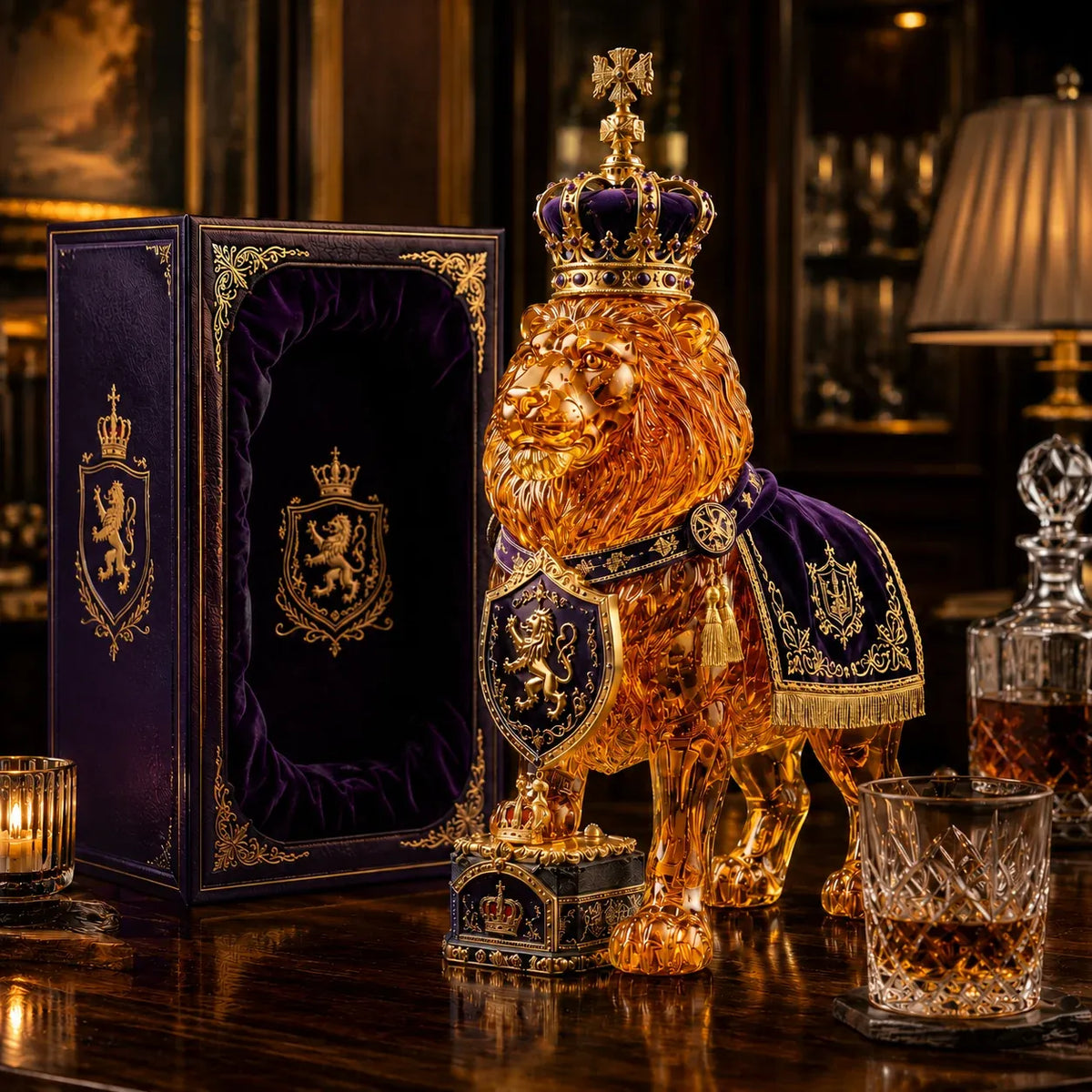 Crown 87th Anniversary Royal Lion Whiskey Bottle