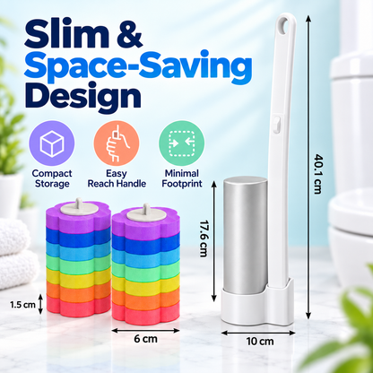 🧼 FreshFlow™ Hygienic Toilet Brush Kit – Touch-Free Deep Cleaning System with Replaceable Heads