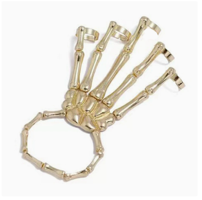 🖤 BoneGlam™ Gothic Skeleton Hand Ring – Halloween Statement Jewelry