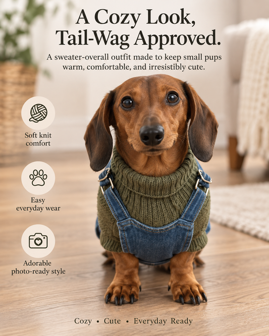 CozyPup Dog Sweater Harness – Warm Knit Pet Outfit, Cute Winter Clothes for Small Dogs & Everyday Walks