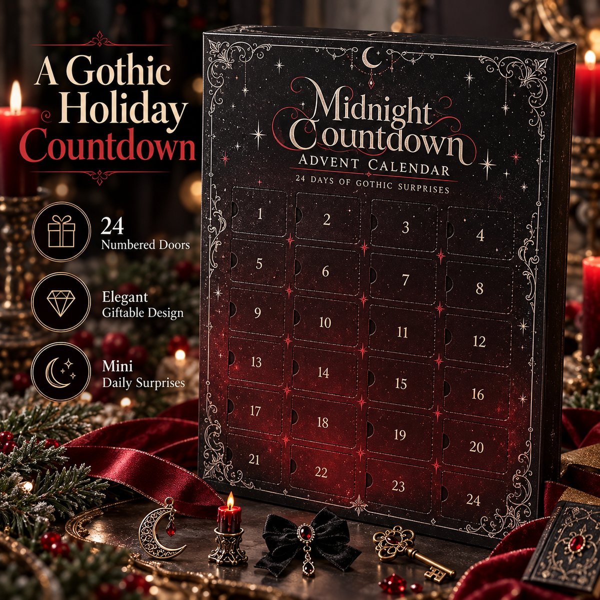 🖤🌙 Midnight Countdown – 24 Days of Gothic Surprises | Christmas Advent Calendar 🎁