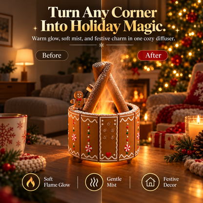 🎄✨ Gingerbread Campfire Diffuser | Cozy Holiday Glow 🔥