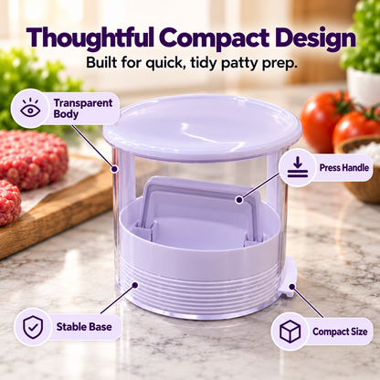 Mini Hamburger Patty Press, Easy Manual Burger Maker for Uniform Patties & Quick Kitchen Prep