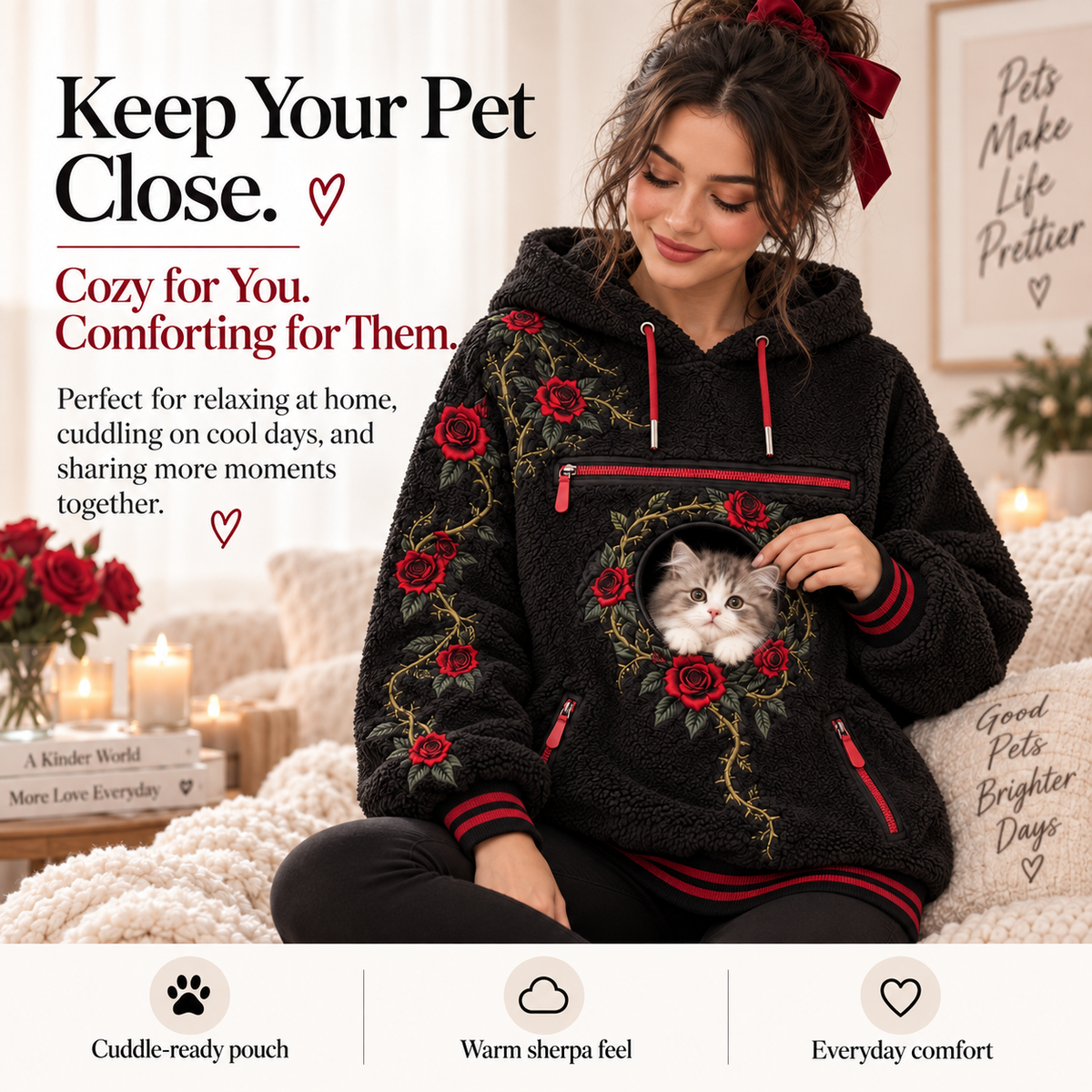 🐾 HOT SALE | CozyCarry™ Pet Carrier Hoodie – Hands-Free Dog & Cat Carrier Hoodie for Walks, Travel & Cuddles