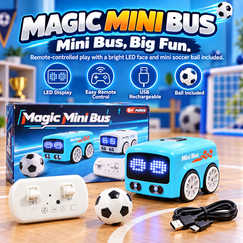⚽ MagicMini™ Remote Control Soccer Bus – Rechargeable LED Mini RC Toy
