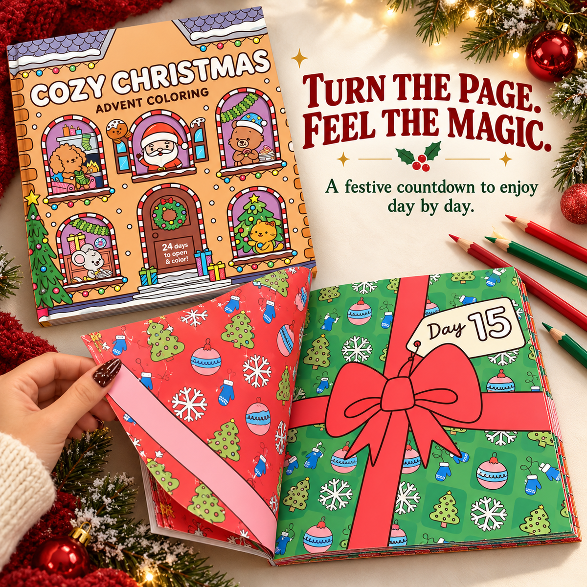 🎄 ColorJoy™ Christmas Advent Calendar – 24-Day Holiday Coloring Book