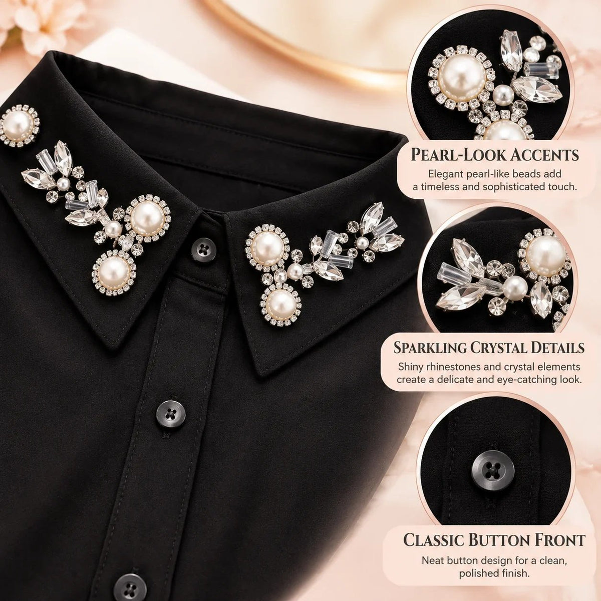🎉✨ Jeweled Detachable Collar-Instant Elegance & Effortless Layering