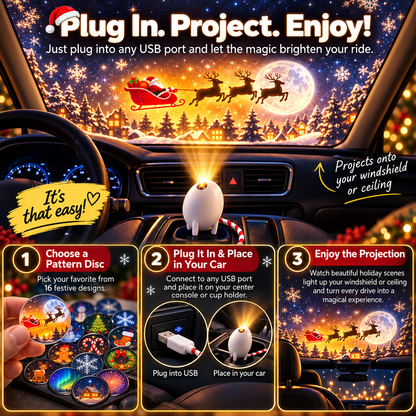 🎄 DriveGlow™ Christmas Car Projector Light – Magical Holiday Scenes for Every Journey