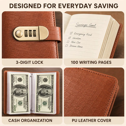 🔥 Last Day 50% OFF– Lockable A6 Savings Notebook with 3-Digit Combination Lock 💰