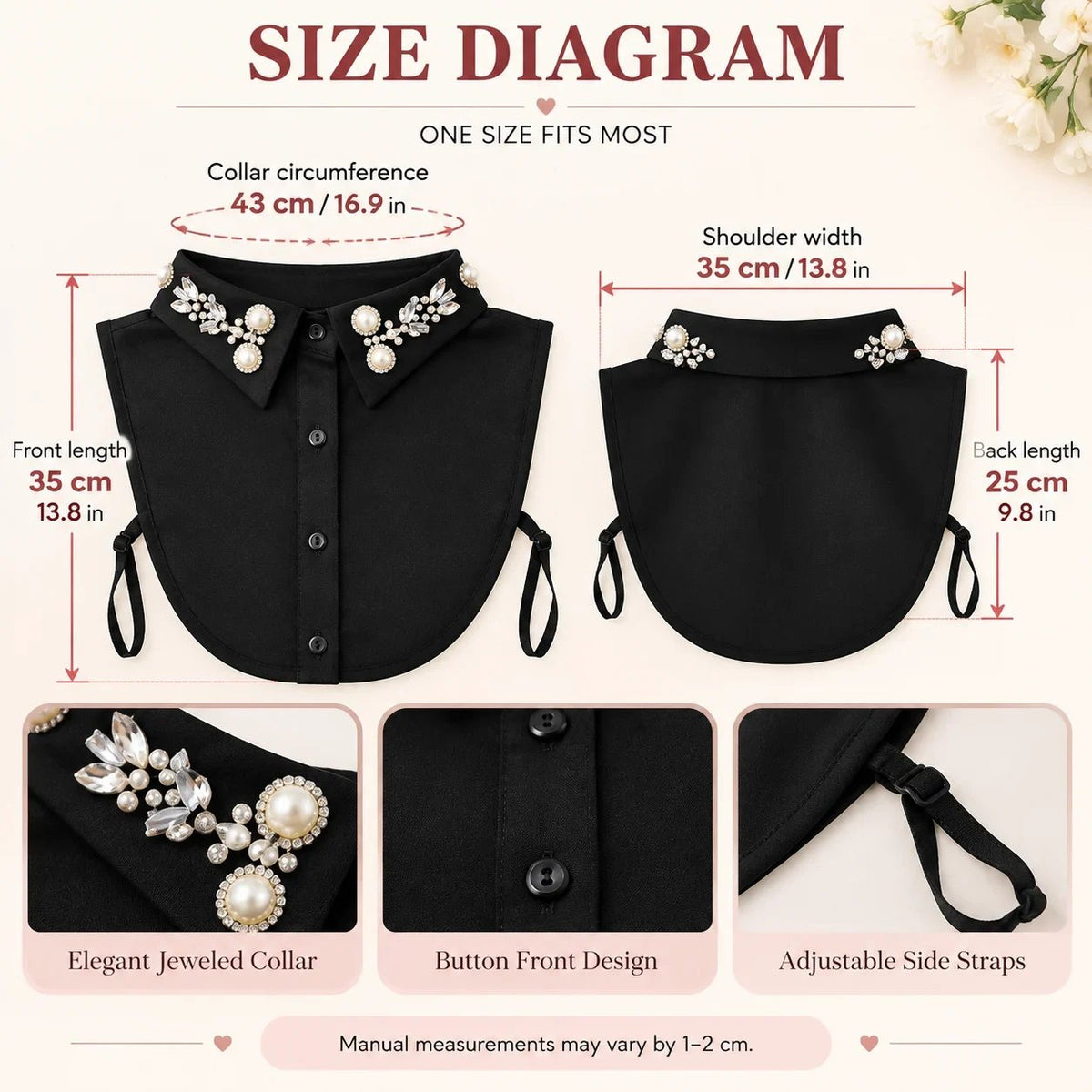🎉✨ Jeweled Detachable Collar-Instant Elegance & Effortless Layering