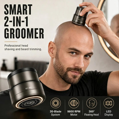 🔥 GroomX™ 2-in-1 Bald Head Shaver & Beard Trimmer – One Groomer, Total Control