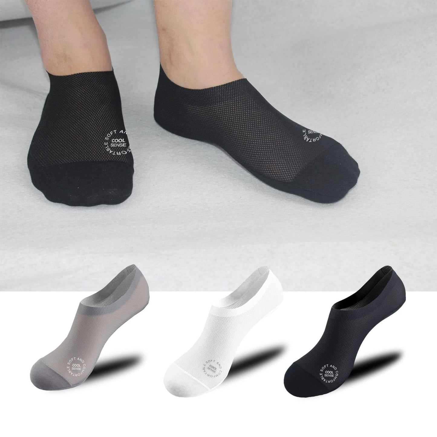 🔥6-Pair Invisible Grip Socks Pack 🧦 – Breathable Low-Cut Anti-Slip Sweat-Absorbing Design