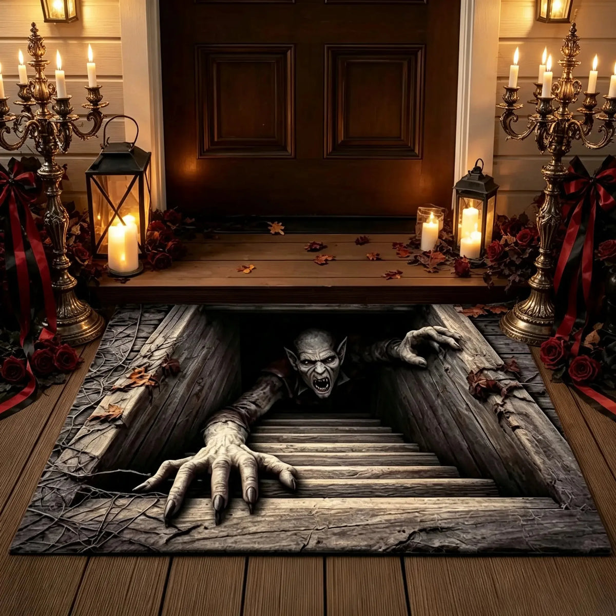 🎃 50% OFF | Halloween 3D Horror Door Mat – Spooky Skull & Monster Rug for Porch, Entryway & Haunted House Decor