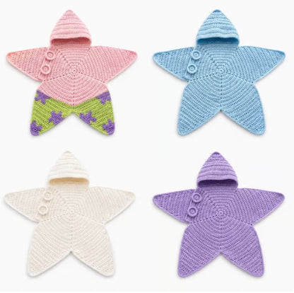Star Knitted Baby Sleep Bag, Soft Warm Swaddle Blanket for Newborns, Cute Star Shape Sleeping Sack for Infants