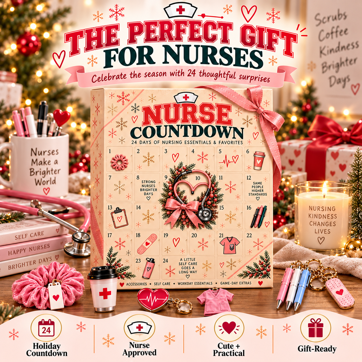 🩷 NurseJoy™ 24-Day Countdown Gift Box A Heartfelt Holiday Surprise Made For Everyday Heroes