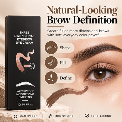 BrowLock™ 3D Eyebrow Tint Cream – Waterproof Long Lasting Brow Dye for Natural Fuller-Looking Brows