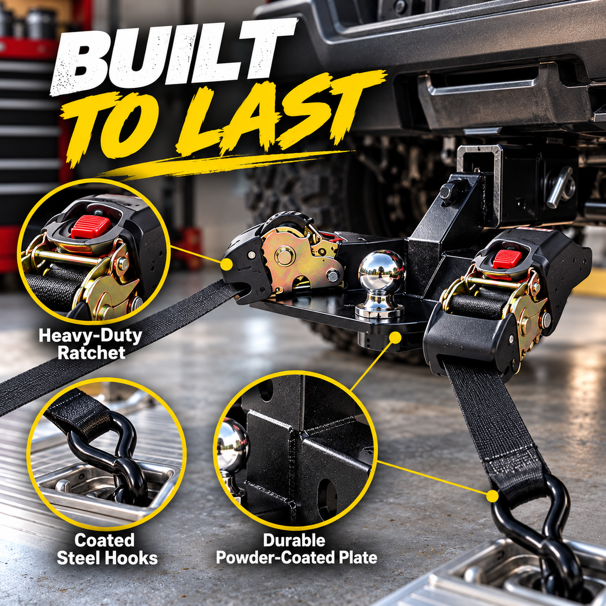 💪 LoadLock Pro™ Retractable Ratchet Tie-Down Straps – Heavy-Duty Cargo Securing System