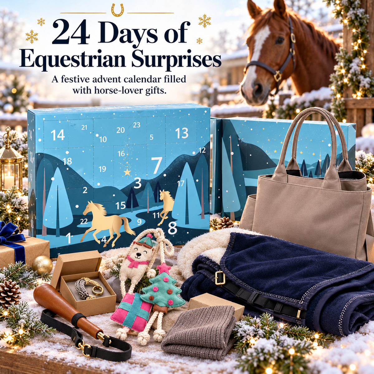 🐎 50% OFF |24-Day Equestrian Advent Calendar – Christmas Surprise Gift Box for Horse Lovers