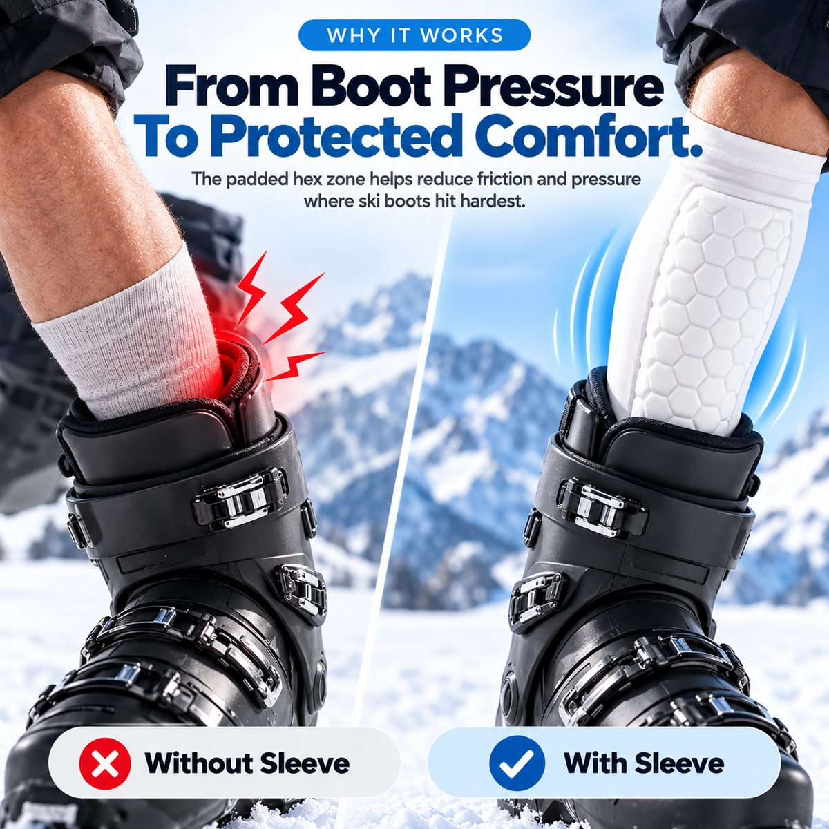 ❄️AlpineShield™ Ski Boot Shin Pads – Low-Profile Cushioning for Comfortable Runs