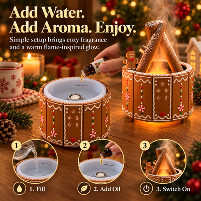 🎄✨ Gingerbread Campfire Diffuser | Cozy Holiday Glow 🔥