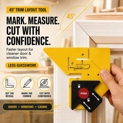 🔥HOT SALE🔥📐 Adjustable 45° Trim Marking & Measuring Tool – Fast Door & Window Casing Layout