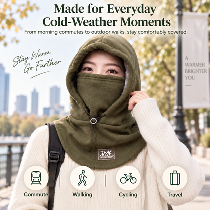 CozyHood™ 3-in-1 Winter Fleece Hood Mask – Full Coverage Face & Neck Warmer for Cold Weather Outdoor Adventures