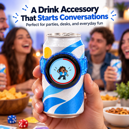PixelBuddy™ Smart Can Companion with Interactive Pixel Display, Retro Gaming Drink Holder Sleeve for Standard Cans, Fun Desk Gadget Gift