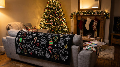 🎄 ColorJoy™ Christmas Coloring Mat Kit – Reusable Holiday Activity Set with 24 Markers