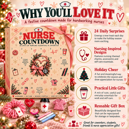 🩷 NurseJoy™ 24-Day Countdown Gift Box A Heartfelt Holiday Surprise Made For Everyday Heroes