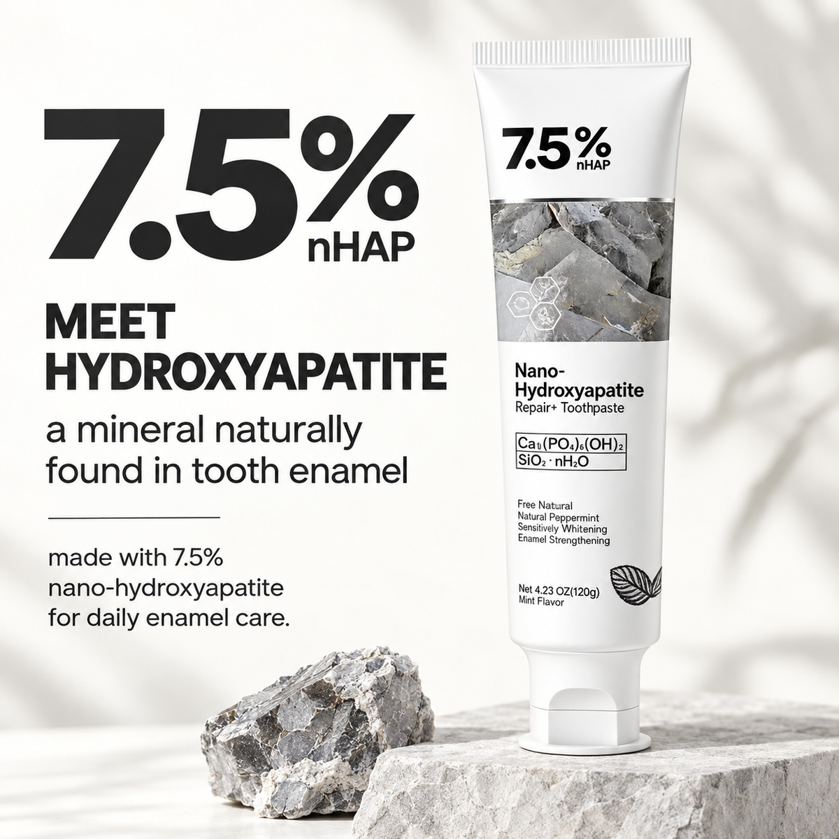 7.5 percent nano-hydroxyapatite toothpaste